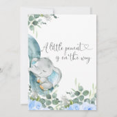 Invitation Un petit Baby shower d'éléphant à fleurs d'arachid (Dos)