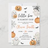 Invitation Un petit Baby shower d'Halloween Citrouille Boo (Devant)