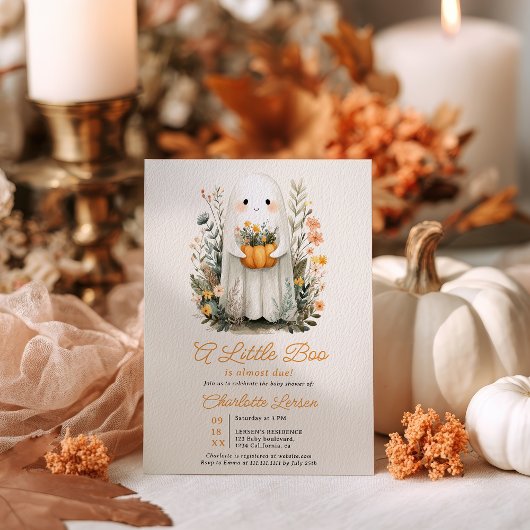 Invitation Un petit Baby shower d'Halloween de Boom Ghost Fal