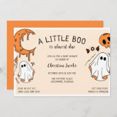Invitation Un petit Baby shower d'Halloween fantôme (Devant / Derrière)