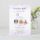 Invitation Un petit Baby shower d'Halloween fille Boo (Debout devant)