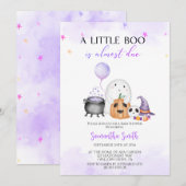Invitation Un petit Baby shower d'Halloween fille Boo (Devant / Derrière)