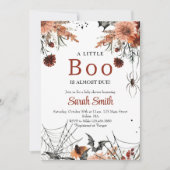 Invitation Un petit baby shower d'Halloween fleuri (Devant)