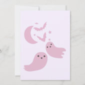 Invitation Un petit baby shower d'Halloween rose pastel (Dos)