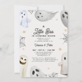 Invitation Un petit Baby shower d'Halloween violet de fille B (Devant)