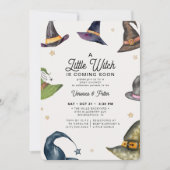 Invitation Un petit Baby shower d'Halloween violet de sorcièr (Devant)