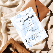 Invitation Un petit Baby shower d'hiver bleu Snowflake