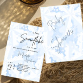 Invitation Un petit Baby shower d'hiver bleu Snowflake