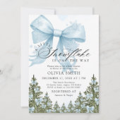 Invitation Un petit Baby shower d'hiver de boue bleue (Devant)