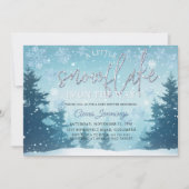 Invitation Un petit Baby shower d'hiver de flocon de neige (Devant)