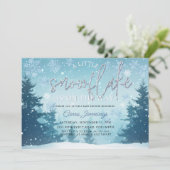 Invitation Un petit Baby shower d'hiver de flocon de neige (Debout devant)