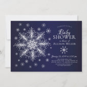 Invitation Un petit Baby shower d'hiver de flocon de neige (Devant)