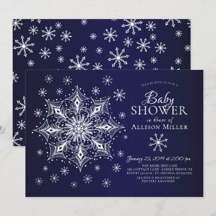 Invitation Un petit Baby shower d'hiver de flocon de neige