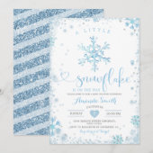 Invitation Un petit Baby shower d'hiver de flocon de neige (Devant / Derrière)