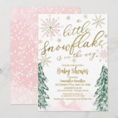 Invitation Un petit Baby shower d'hiver de Noël (Devant / Derrière)