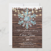 Invitation Un petit Baby shower d'hiver rustique (Devant)