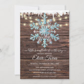 Invitation Un petit Baby shower d'hiver rustique (Devant)