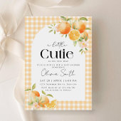 Invitation Un Petit Baby shower D'Orange En vichy Citrus
