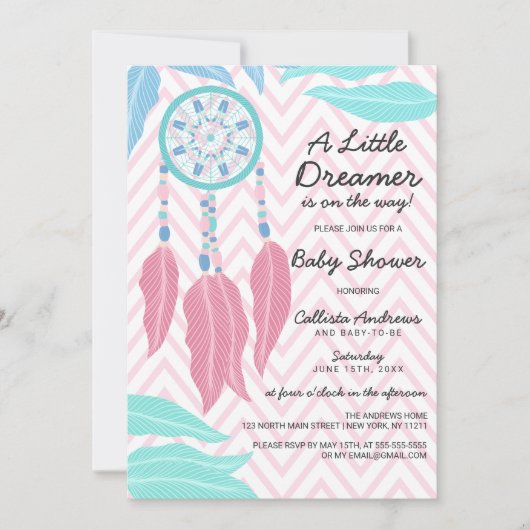 Invitation Un petit Baby shower Dreamcatcher (Devant)