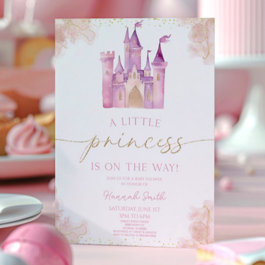 Invitation Un petit Baby shower du château royal de Princess