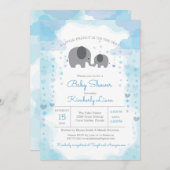 Invitation Un petit Baby shower éléphant d'arachide (Devant / Derrière)