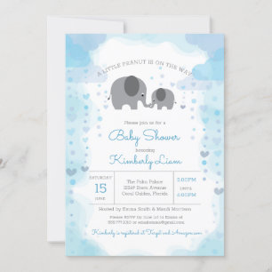 Invitation Un petit Baby shower éléphant d'arachide
