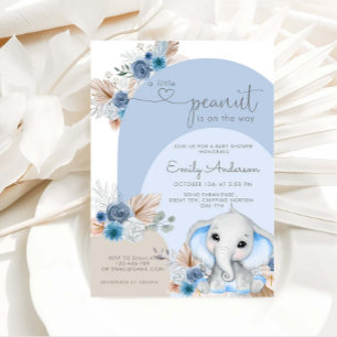 Invitation Un petit Baby shower éléphant de cacahuète Boho Bo