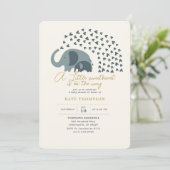 Invitation Un petit Baby shower Elephant Petit Amoureux (Debout devant)