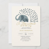 Invitation Un petit Baby shower Elephant Petit Amoureux (Devant)