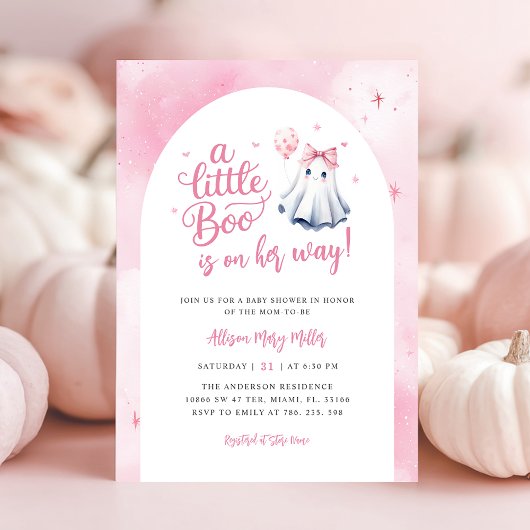 Invitation Un petit Baby shower fantôme d'Halloween Boo