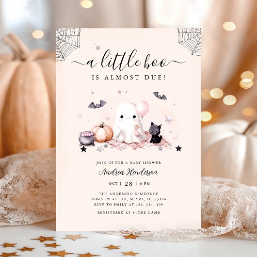 Invitation Un Petit Baby shower Fantôme Halloween Boo