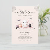Invitation Un Petit Baby shower Fantôme Halloween Boo (Debout devant)