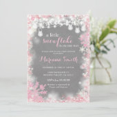 Invitation Un petit Baby shower féminin d'hiver (Debout devant)