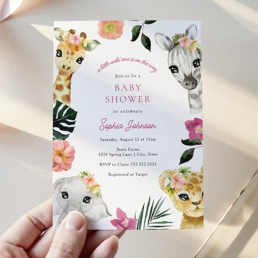 Invitation Un Petit Baby shower Fille Une Jungle Un Peu Sauva