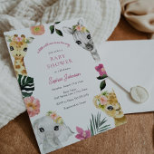 Invitation Un Petit Baby shower Fille Une Jungle Un Peu Sauva