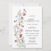 Invitation Un Petit Baby shower Fleur sauvage (Devant)
