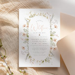 Invitation Un Petit Baby shower Fleur sauvage Boho Bee Girl<br><div class="desc">Famille Invitation et amis pour célébrer l'arrivée prochaine de votre petite fille avec cette invitation de baby shower fleur sauvage aquarelle! Une belle combinaison de fleurs peintes à la main et de lettres de script modernes. L'avant de ces cartes est décoré d'un cadre ovale de fleurs délicates et de verdure...</div>