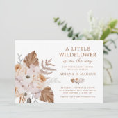Invitation Un Petit Baby shower Fleur sauvage Boho Bouquet (Debout devant)