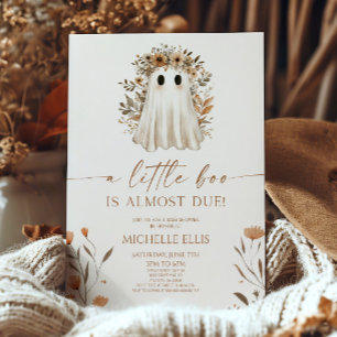 Invitation Un petit Baby shower Fleur sauvage Boo Boho Ghost