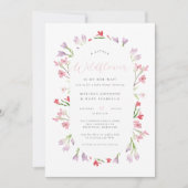 Invitation Un petit Baby shower Fleur sauvage d'aquarelle fil (Devant)