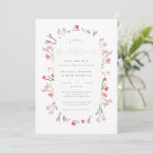 Invitation Un petit Baby shower Fleur sauvage d'aquarelle fil (Debout devant)