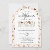 Invitation Un petit Baby shower Fleur sauvage de fille Boho A (Devant)