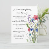 Invitation Un Petit Baby shower Fleur sauvage Fille (Debout devant)