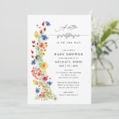 Invitation Un Petit Baby shower Fleur sauvage, Meadow Fleur s (Debout devant)