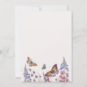 Invitation Un petit Baby shower Fleur sauvage papillon (Dos)