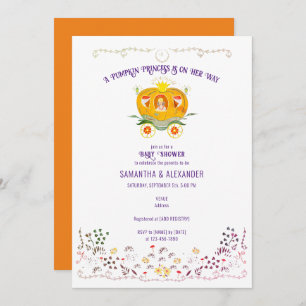 Invitation Un petit Baby shower Fleur sauvage Princesse Citro