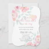 Invitation Un petit Baby shower fleuri de Saint-Valentin (Devant)