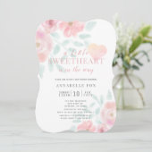 Invitation Un petit Baby shower fleuri de Saint-Valentin (Debout devant)