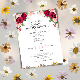 Invitation Un petit baby shower fleuri et élégant et fleur sa