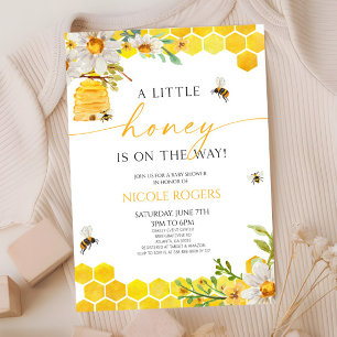 Invitation Un petit Baby shower floral de ruche d'abeille de 